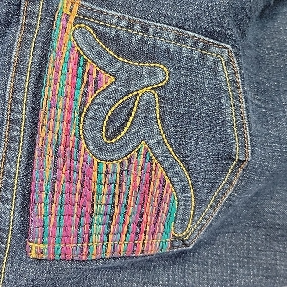 ROCAWEAR SIMONE Straight Leg Embroidered Jeans Size 9 - Picture 4 of 8